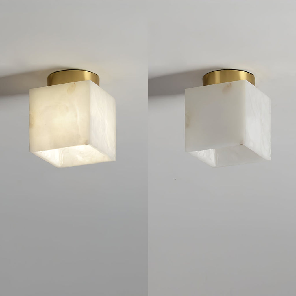 Plafonnier moderne Anker en Albâtre Laiton et blanc