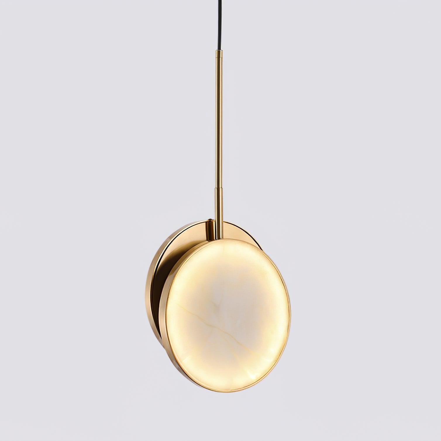 Suspension moderne Maddox en Albâtre Laiton et blanc
