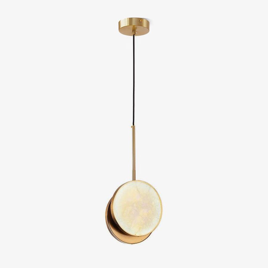 Suspension moderne Maddox en Albâtre Laiton et blanc