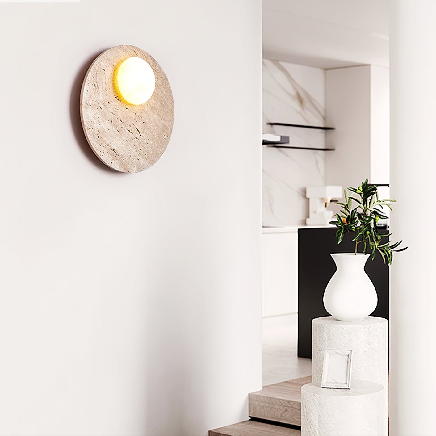 Applique murale moderne Laud en Travertin jaune