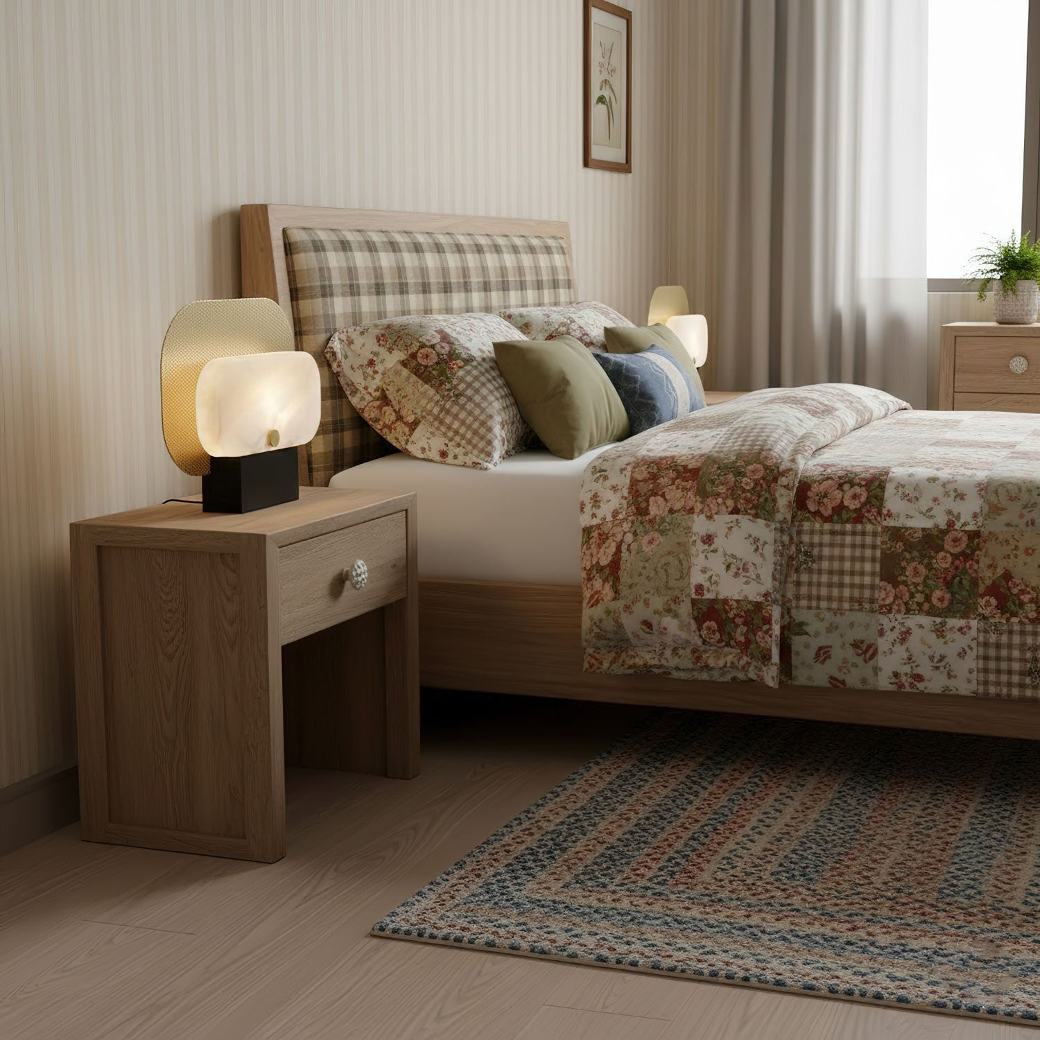 Lampe à poser moderne Gideon en Albâtre Doré et blanc et doré