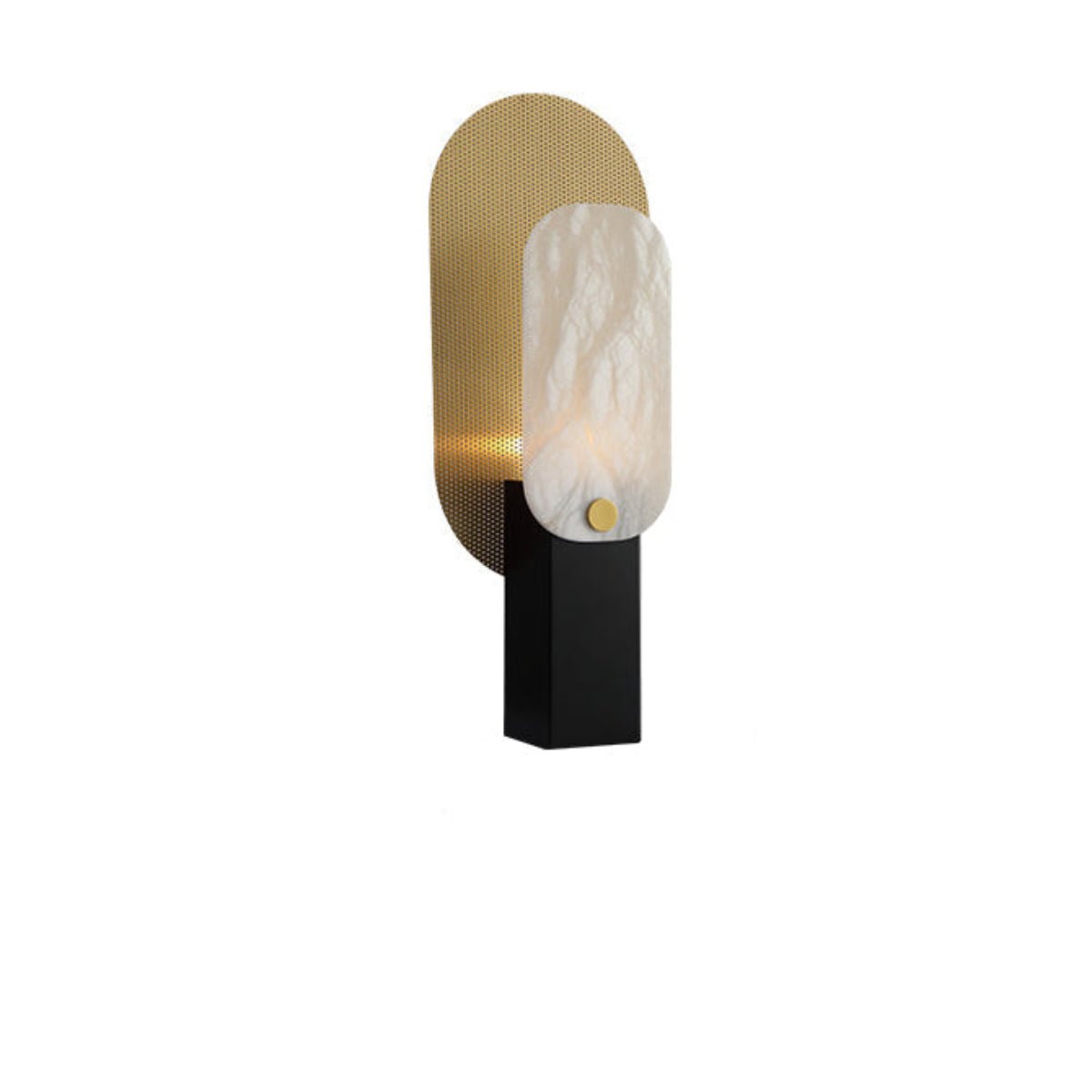Lampe à poser moderne Gideon en Albâtre Doré et blanc et doré