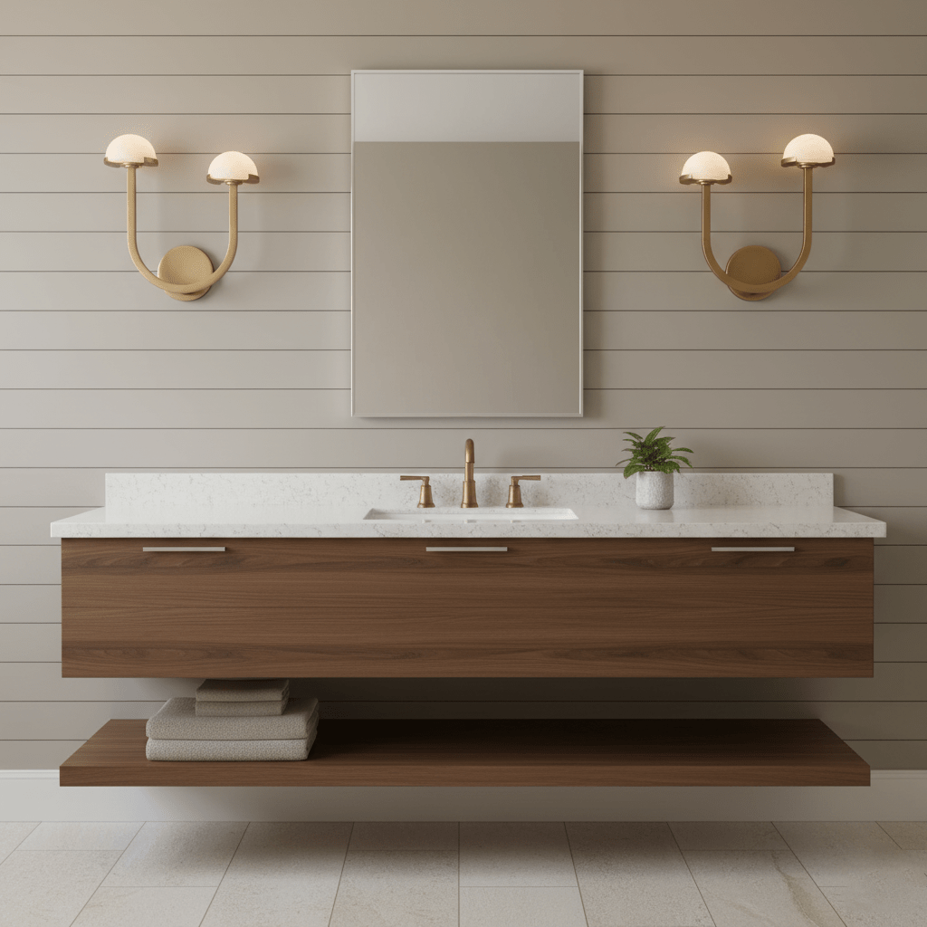 Applique murale moderne Jenni en Albâtre Laiton