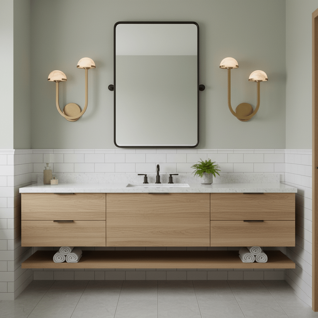 Applique murale moderne Jenni en Albâtre Laiton