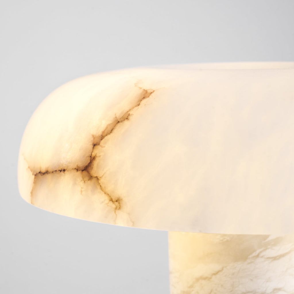 Lampe à poser moderne Acel en Albâtre Laiton et blanc