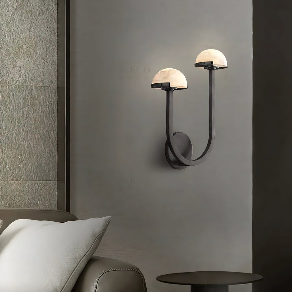 Applique murale moderne Jenni en Albâtre Laiton