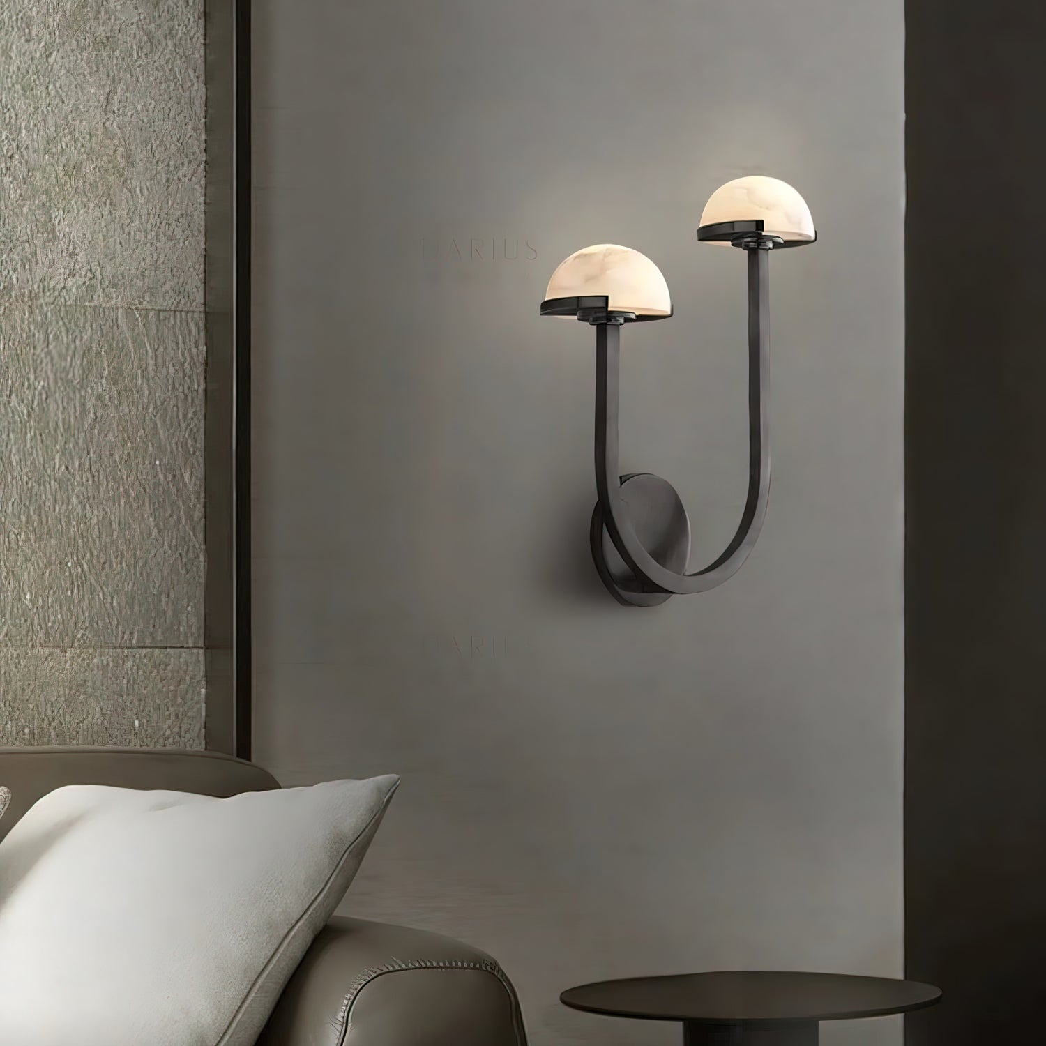 Applique murale moderne Jenni en Albâtre Laiton