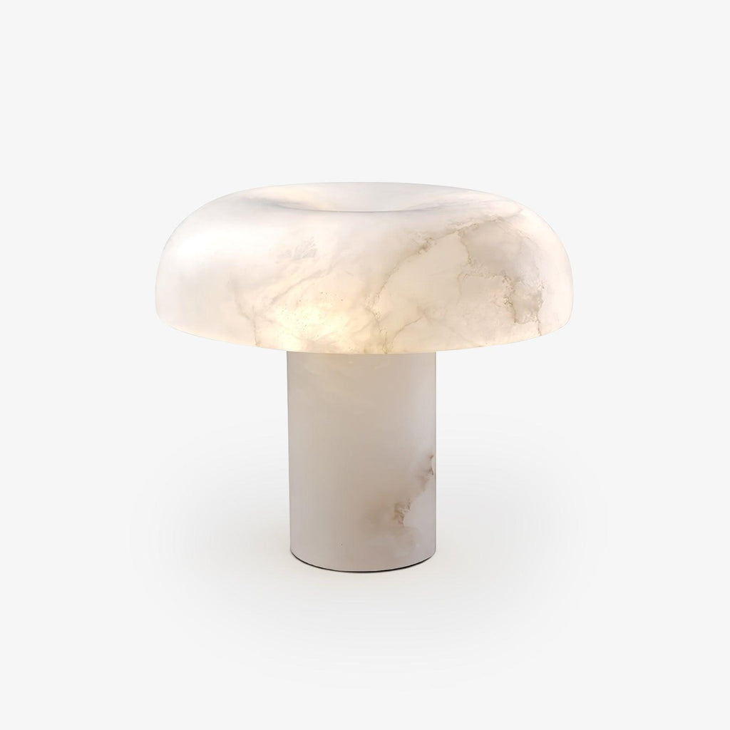 Lampe à poser moderne Acel en Albâtre Laiton et blanc