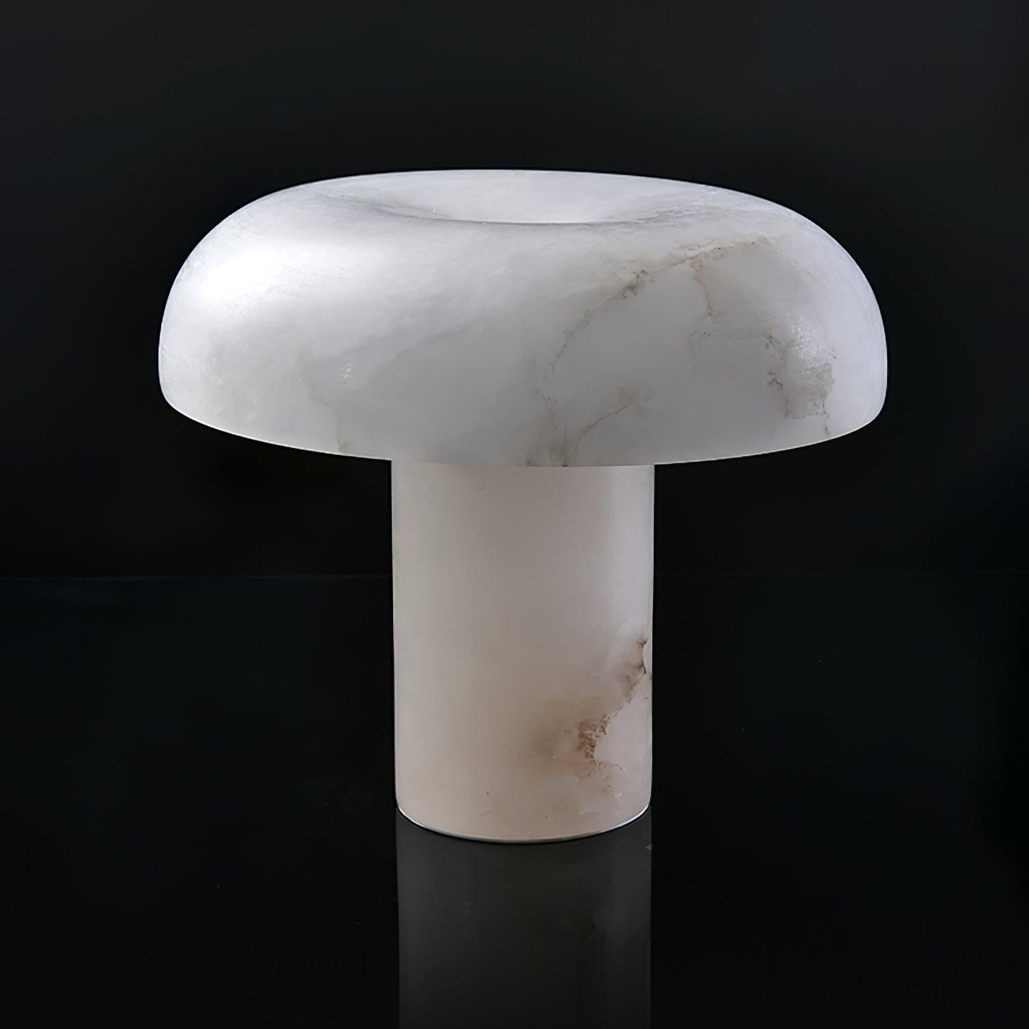 Lampe à poser moderne Acel en Albâtre Laiton et blanc