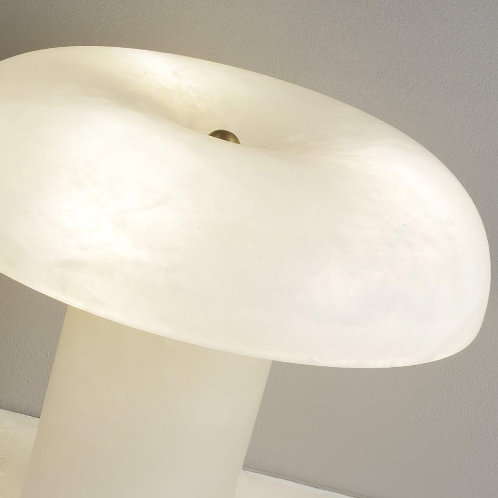 Lampe à poser moderne Acel en Albâtre Laiton et blanc
