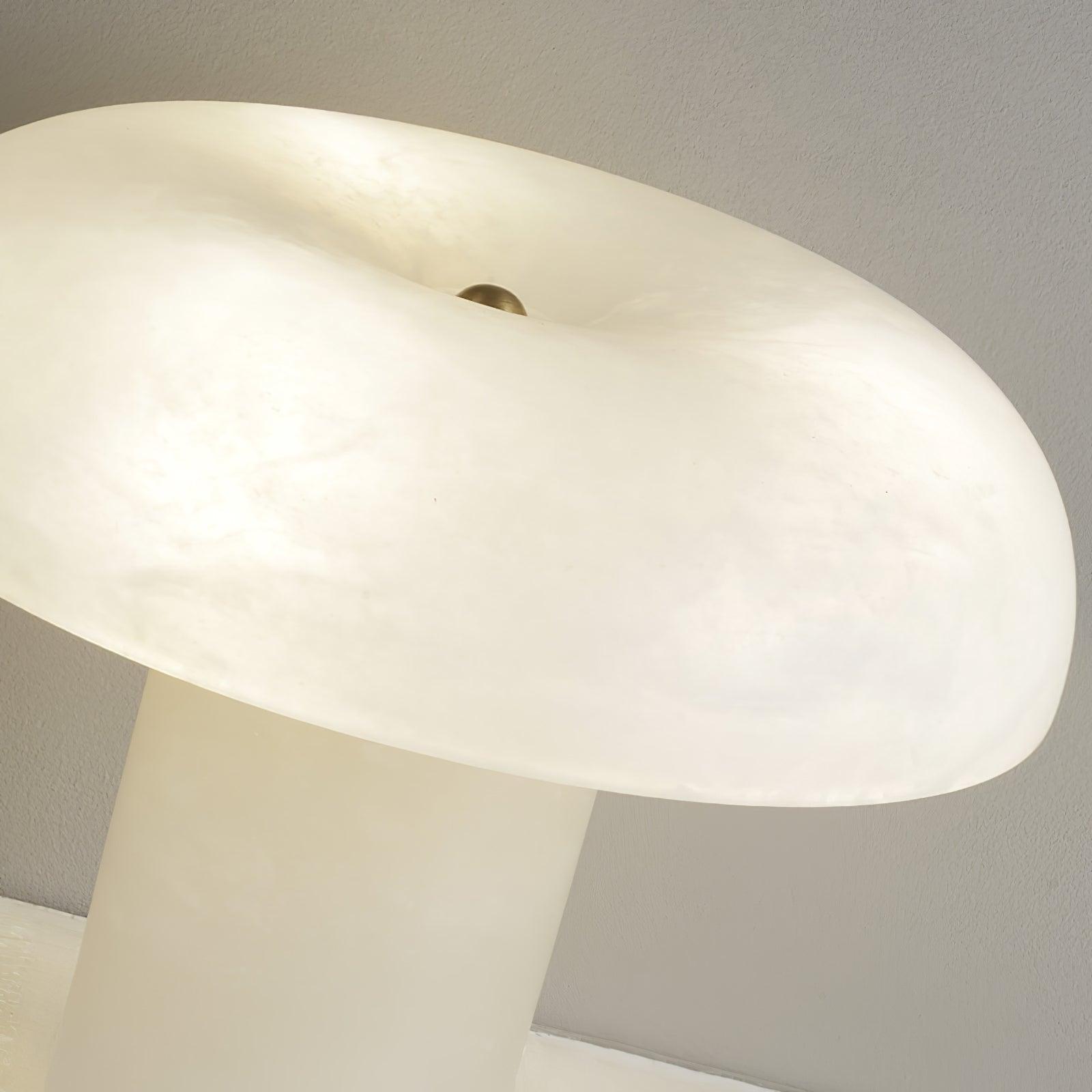 Lampe à poser moderne Acel en Albâtre Laiton et blanc