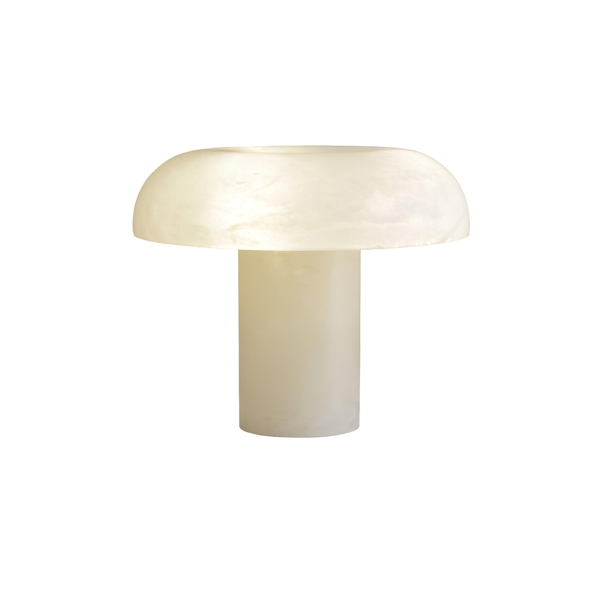 Lampe à poser moderne Acel en Albâtre Laiton et blanc