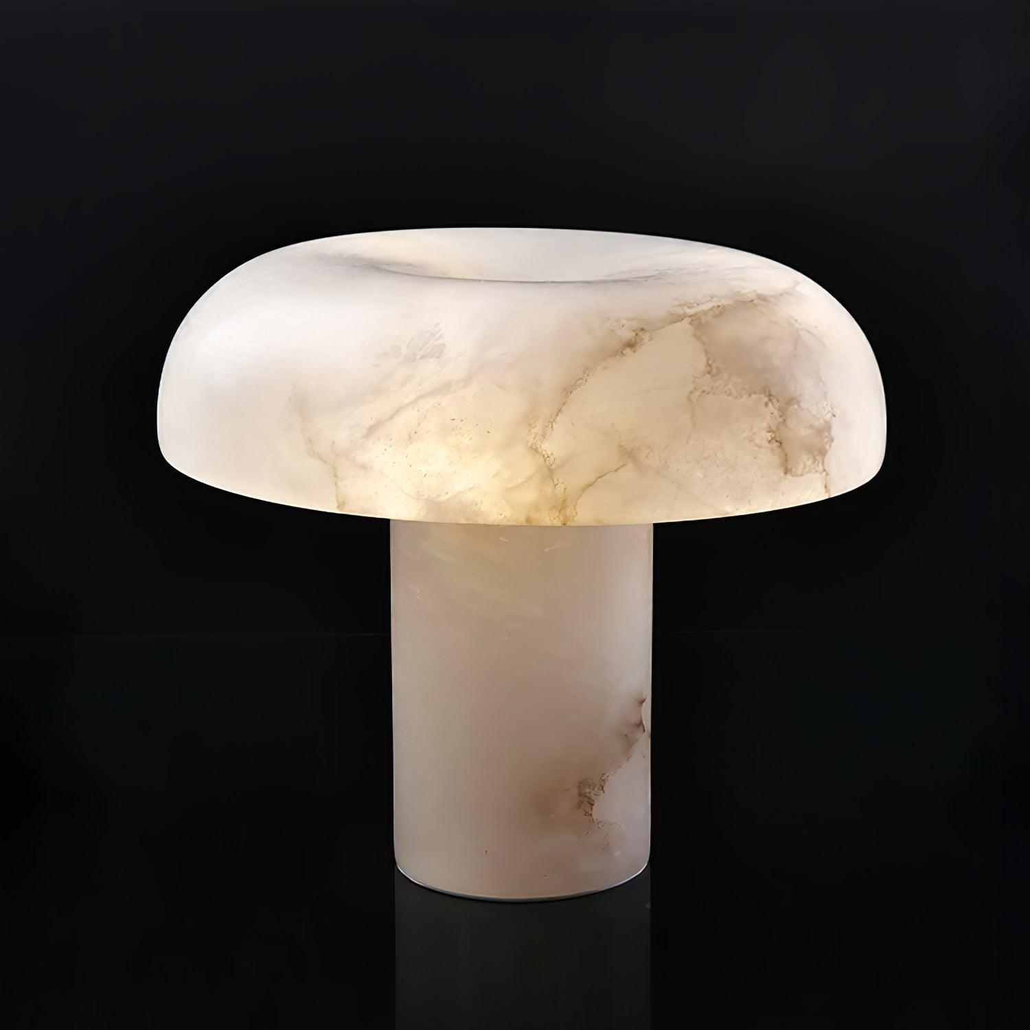 Lampe à poser moderne Acel en Albâtre Laiton et blanc