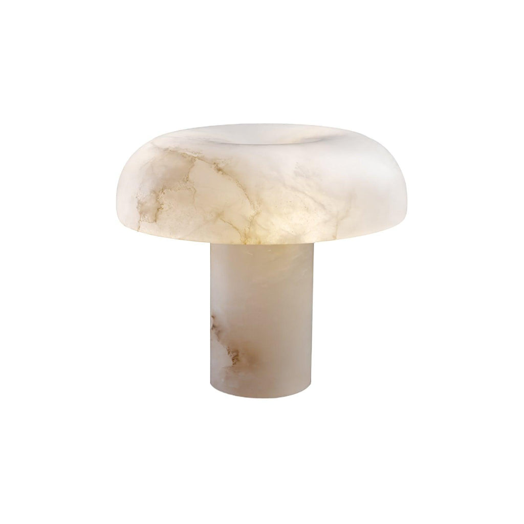 Lampe à poser moderne Acel en Albâtre Laiton et blanc