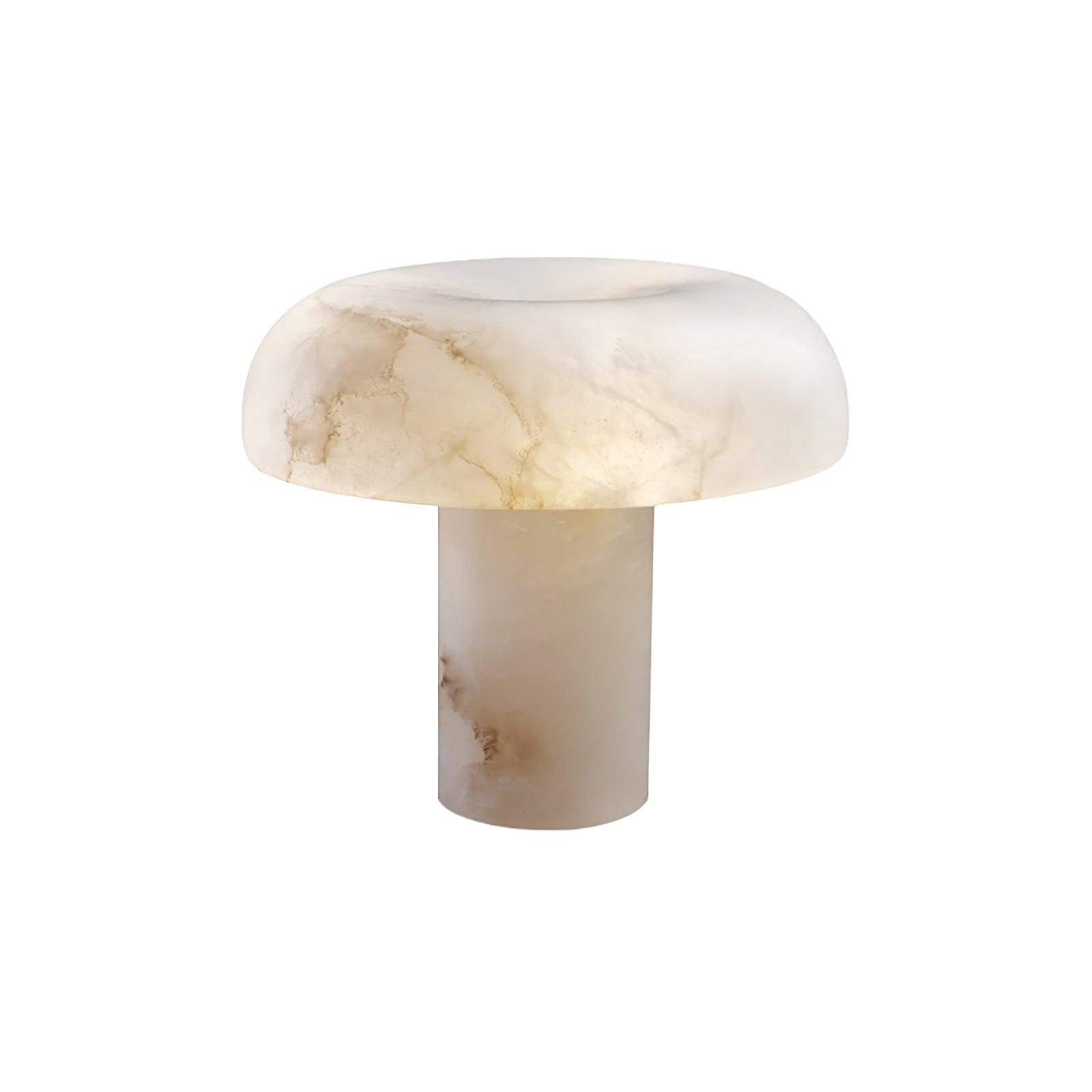 Lampe à poser moderne Acel en Albâtre Laiton et blanc