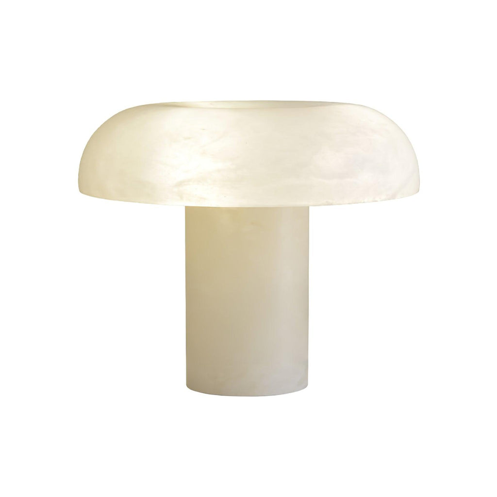 Lampe à poser moderne Acel en Albâtre Laiton et blanc
