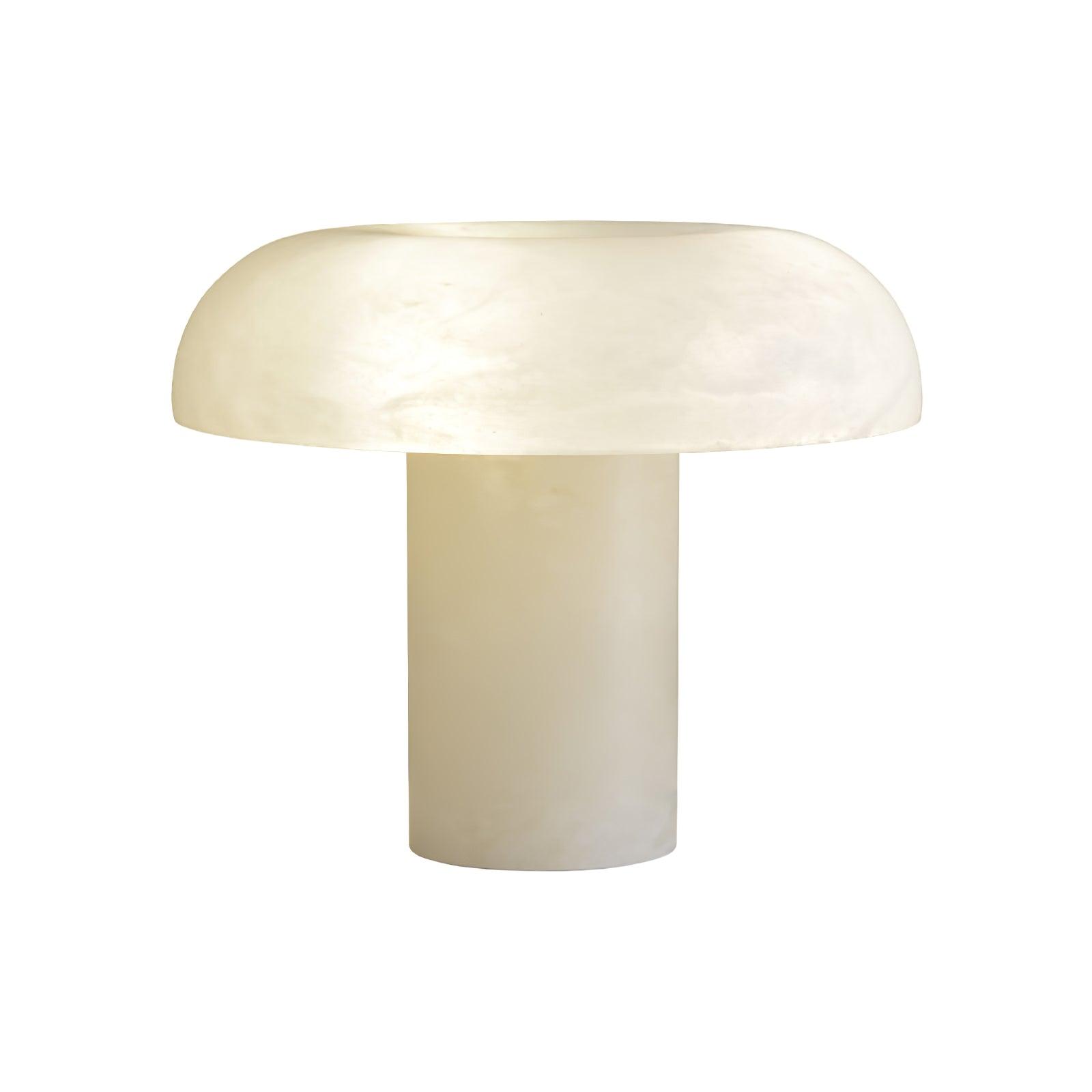 Lampe à poser moderne Acel en Albâtre Laiton et blanc