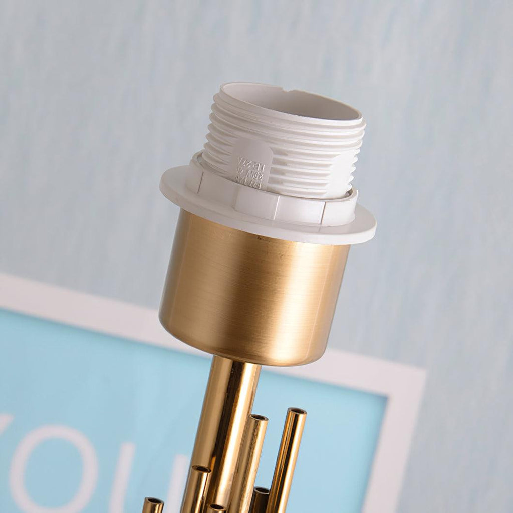 Lampe à poser moderne Dreng en Tissu, Fer, Marbre, Métal Doré