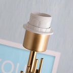 Lampe à poser moderne Dreng en Tissu, Fer, Marbre, Métal Doré