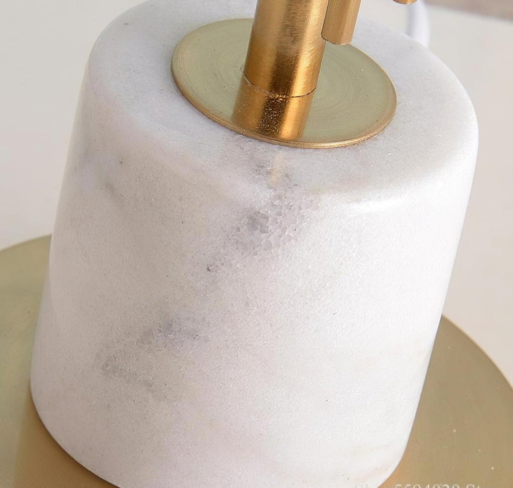 Lampe à poser moderne Dreng en Tissu, Fer, Marbre, Métal Doré