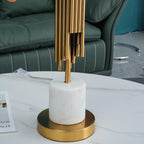 Lampe à poser moderne Dreng en Tissu, Fer, Marbre, Métal Doré