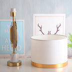 Lampe à poser moderne Dreng en Tissu, Fer, Marbre, Métal Doré