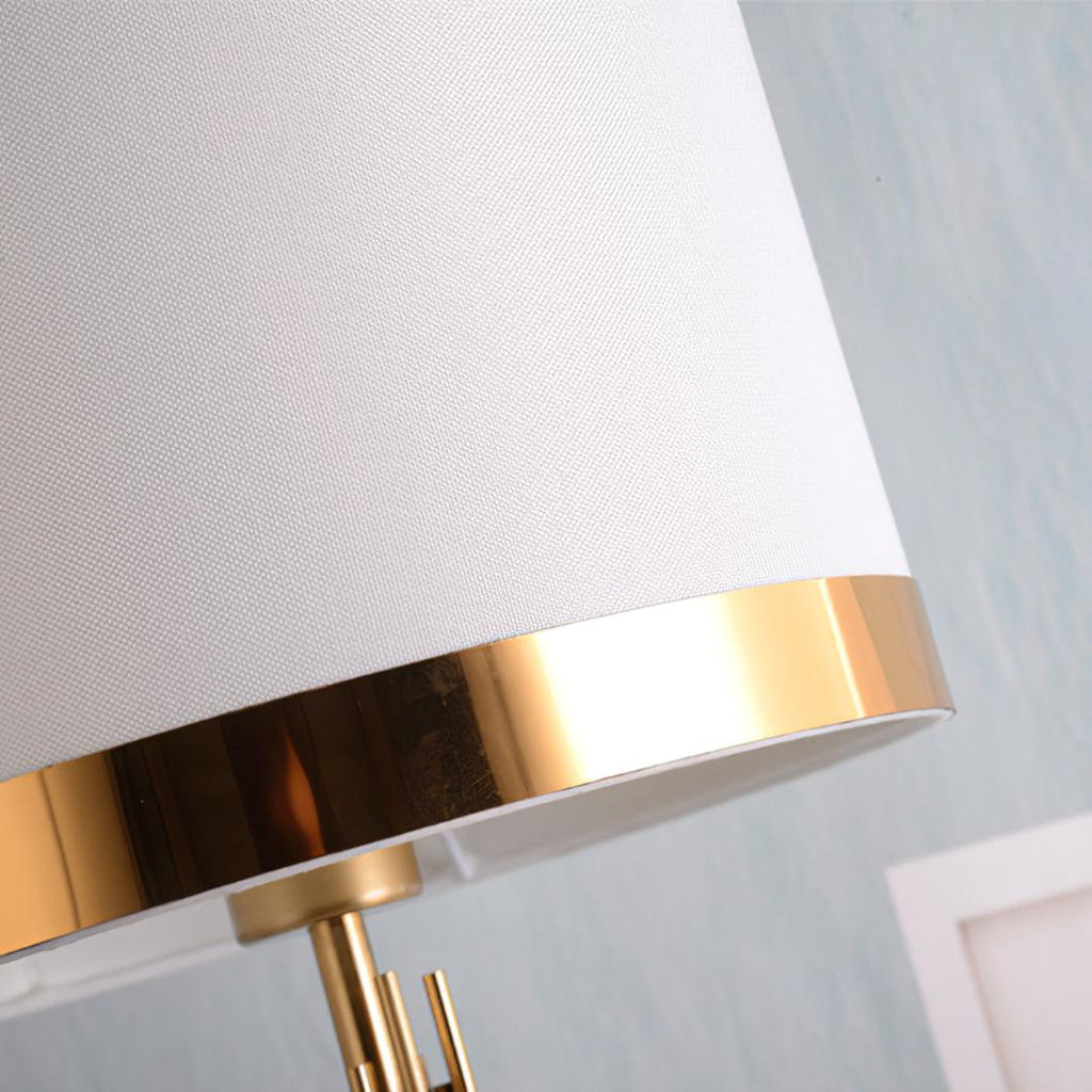 Lampe à poser moderne Dreng en Tissu, Fer, Marbre, Métal Doré