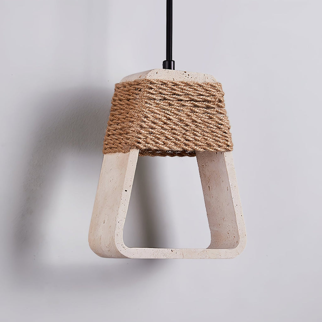 Suspension moderne Eskil en Travertin jaune
