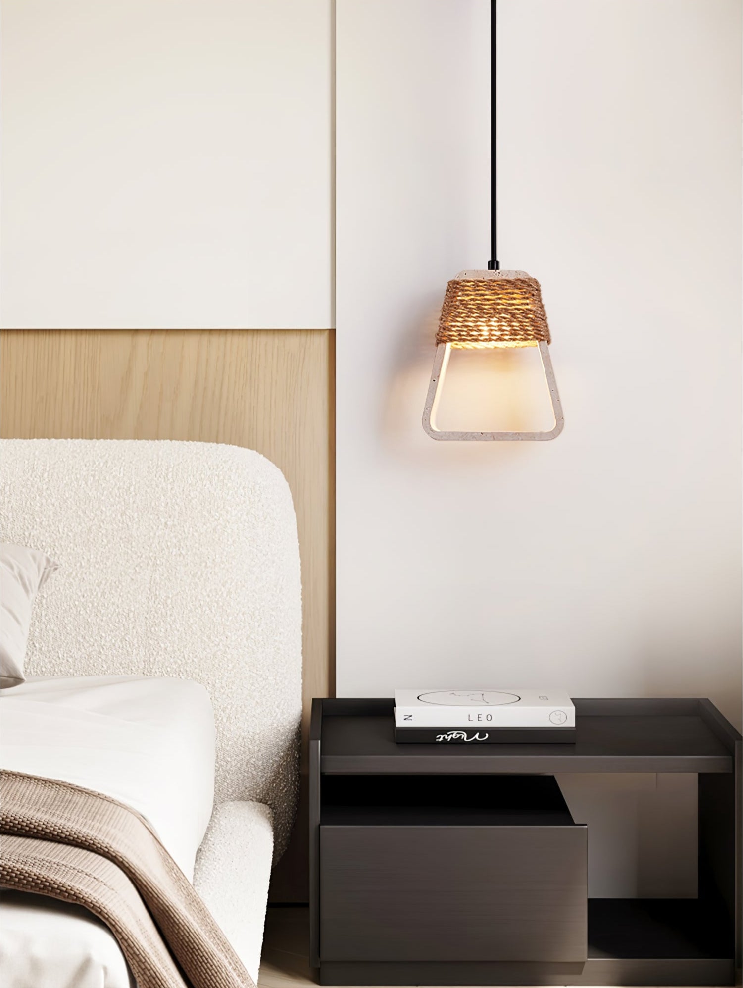 Suspension moderne Eskil en Travertin jaune