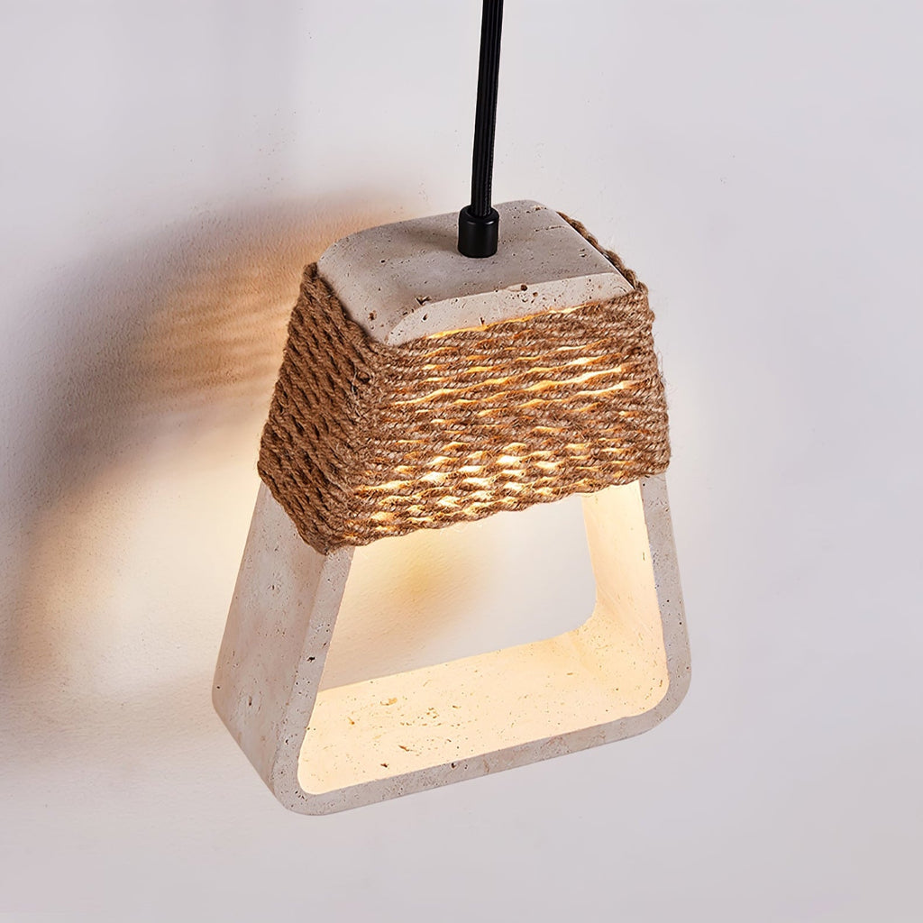Suspension moderne Eskil en Travertin jaune