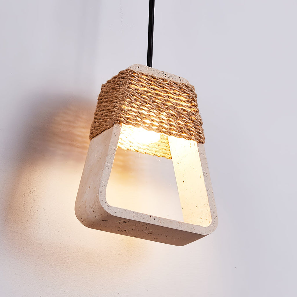 Suspension moderne Eskil en Travertin jaune