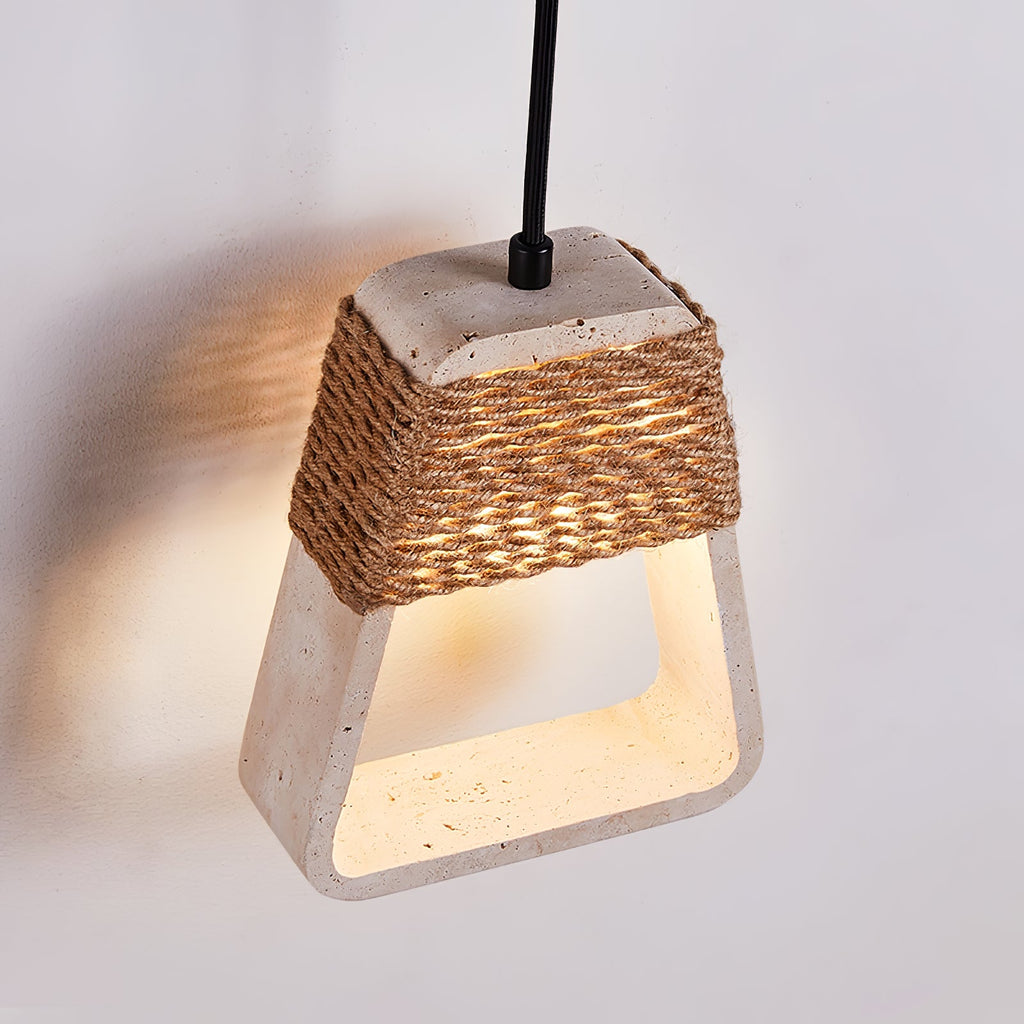 Suspension moderne Eskil en Travertin jaune