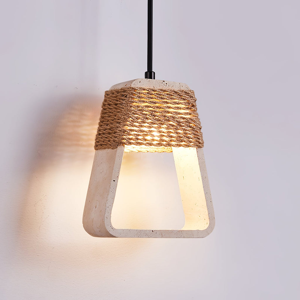 Suspension moderne Eskil en Travertin jaune
