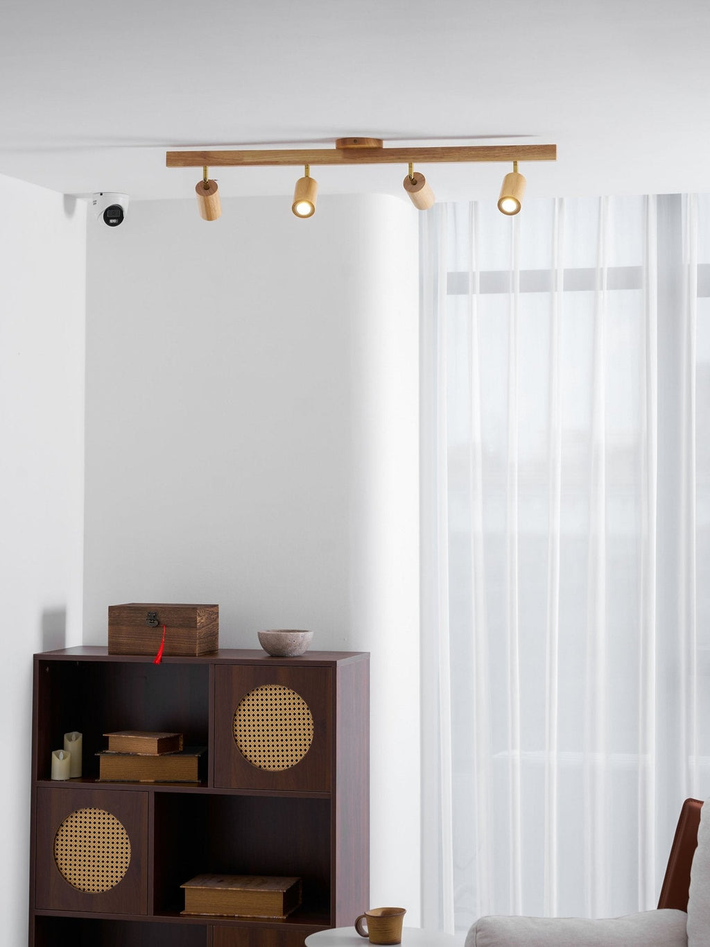 Plafonnier moderne Paddy en bois Noyer
