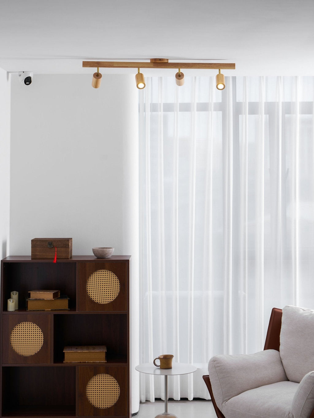 Plafonnier moderne Paddy en bois Noyer
