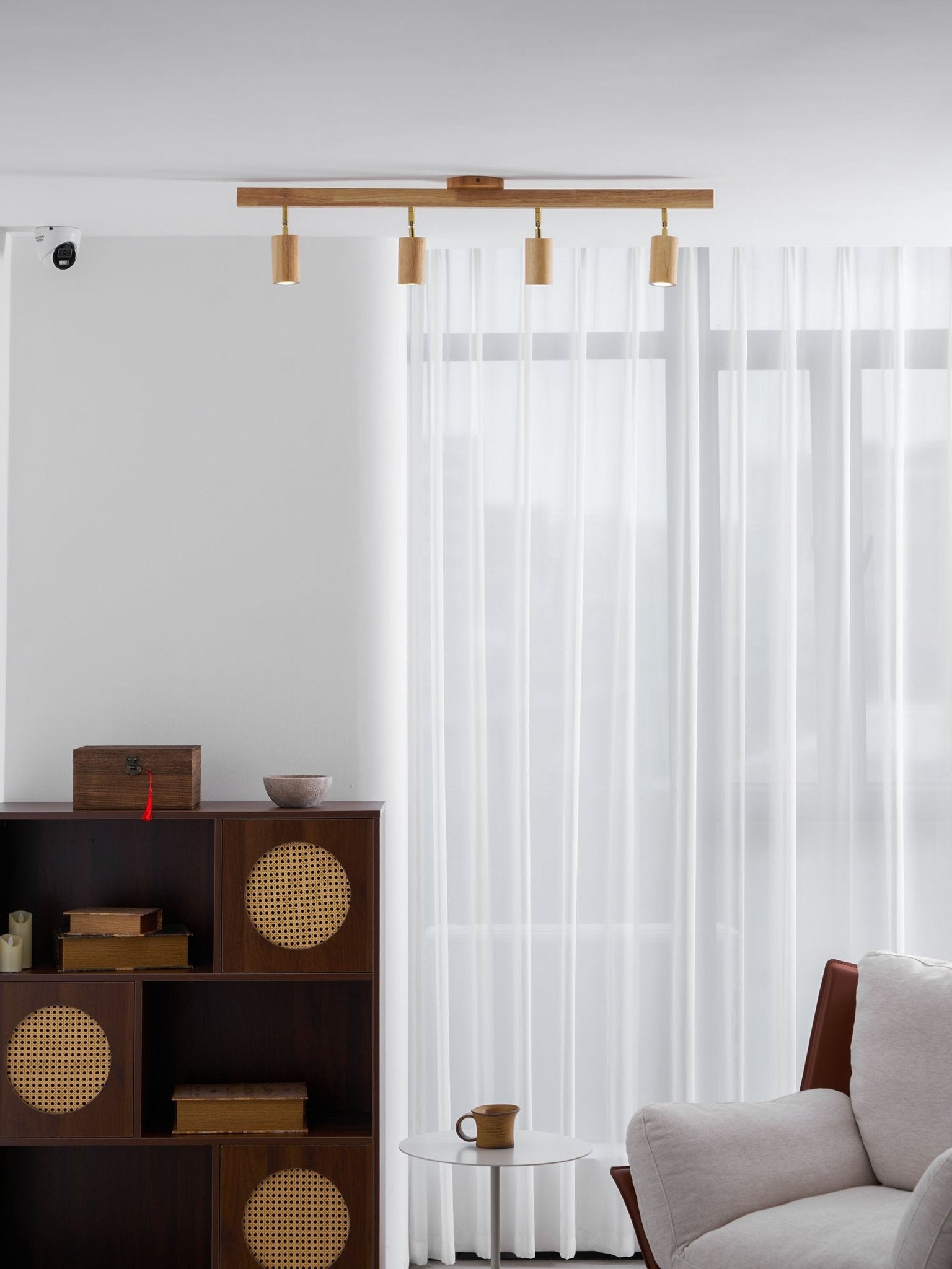 Plafonnier moderne Paddy en bois Noyer