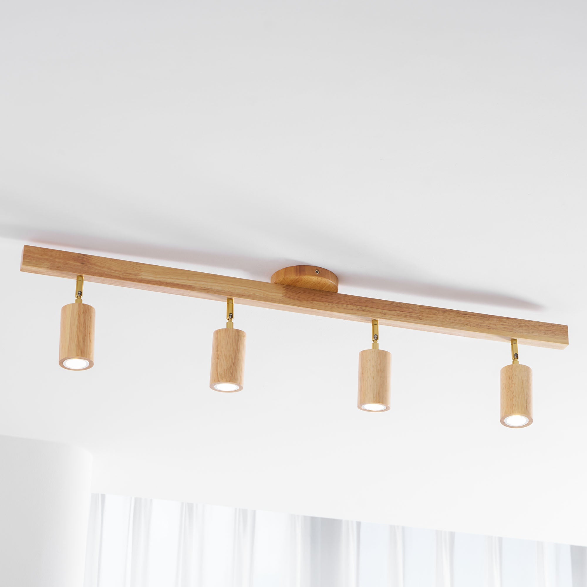 Plafonnier moderne Paddy en bois Noyer