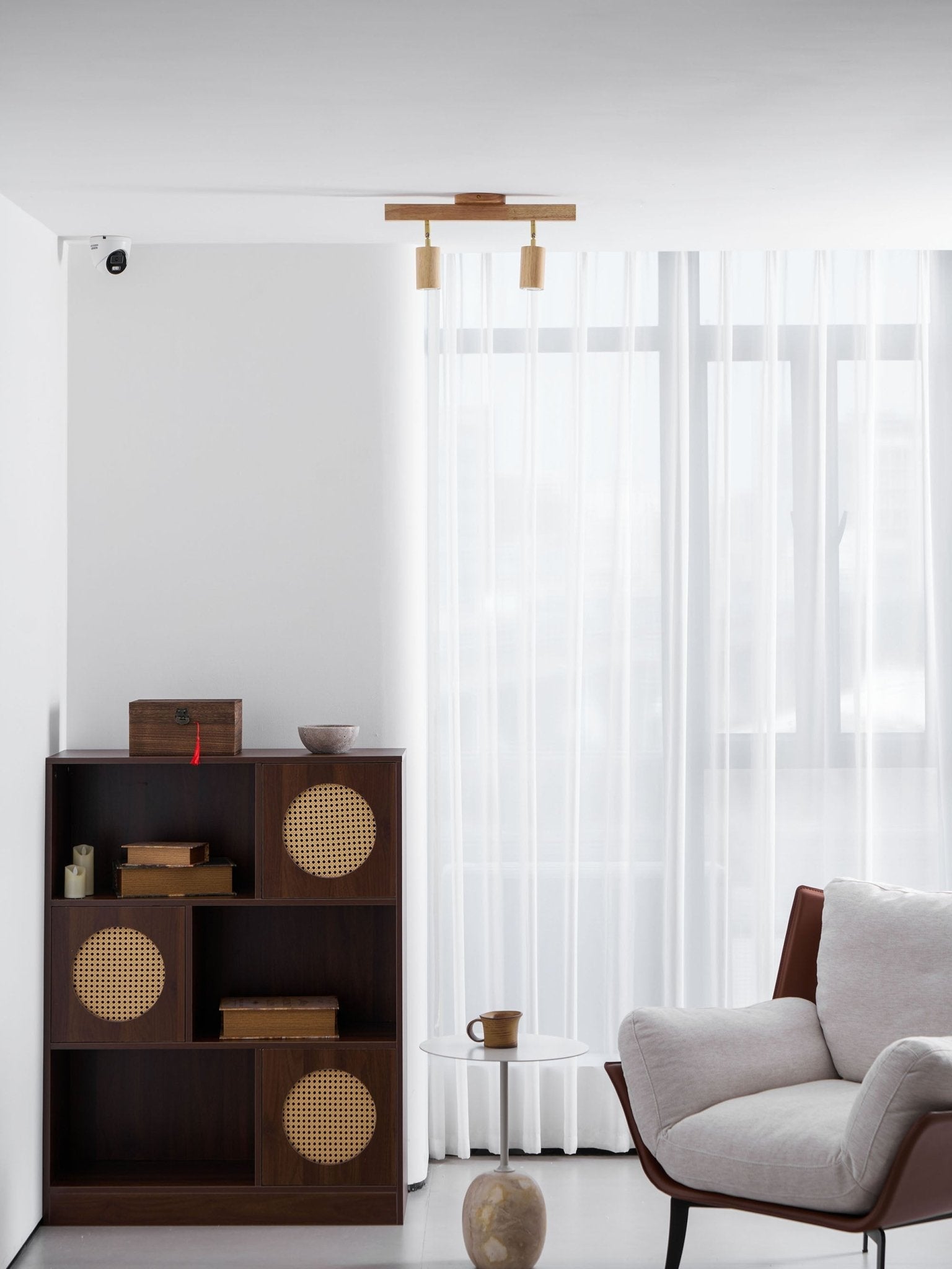 Plafonnier moderne Paddy en bois Noyer
