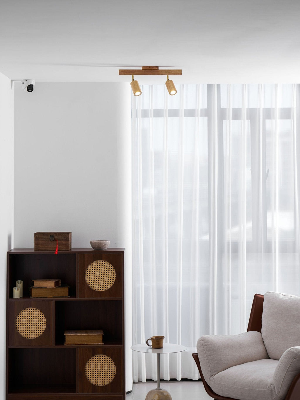 Plafonnier moderne Paddy en bois Noyer
