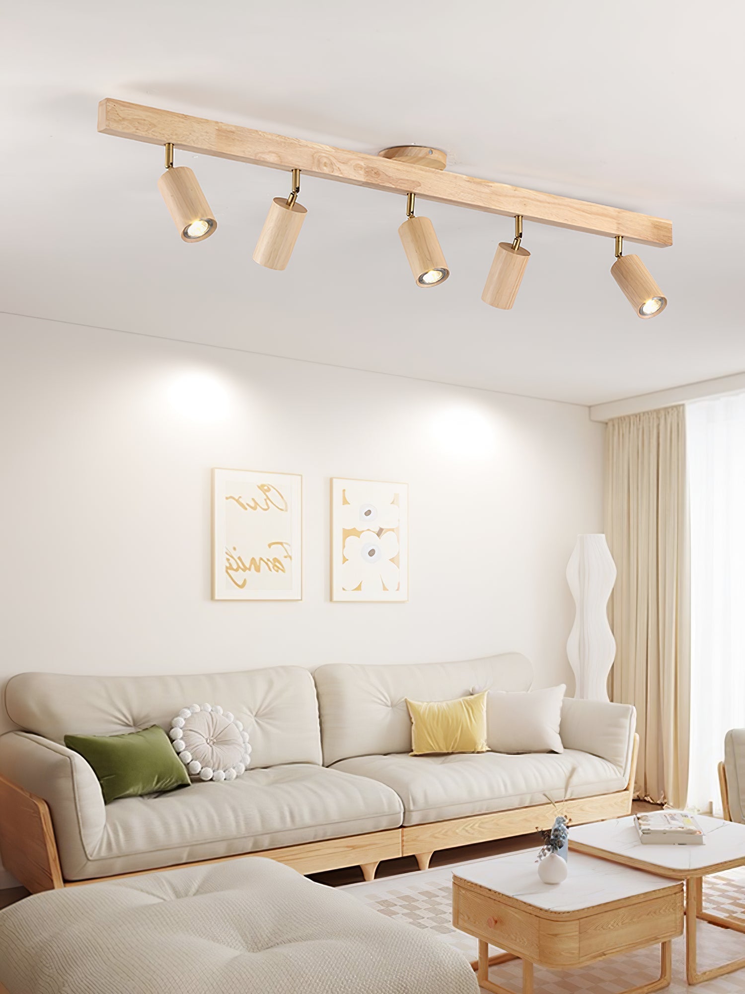 Plafonnier moderne Paddy en bois Noyer