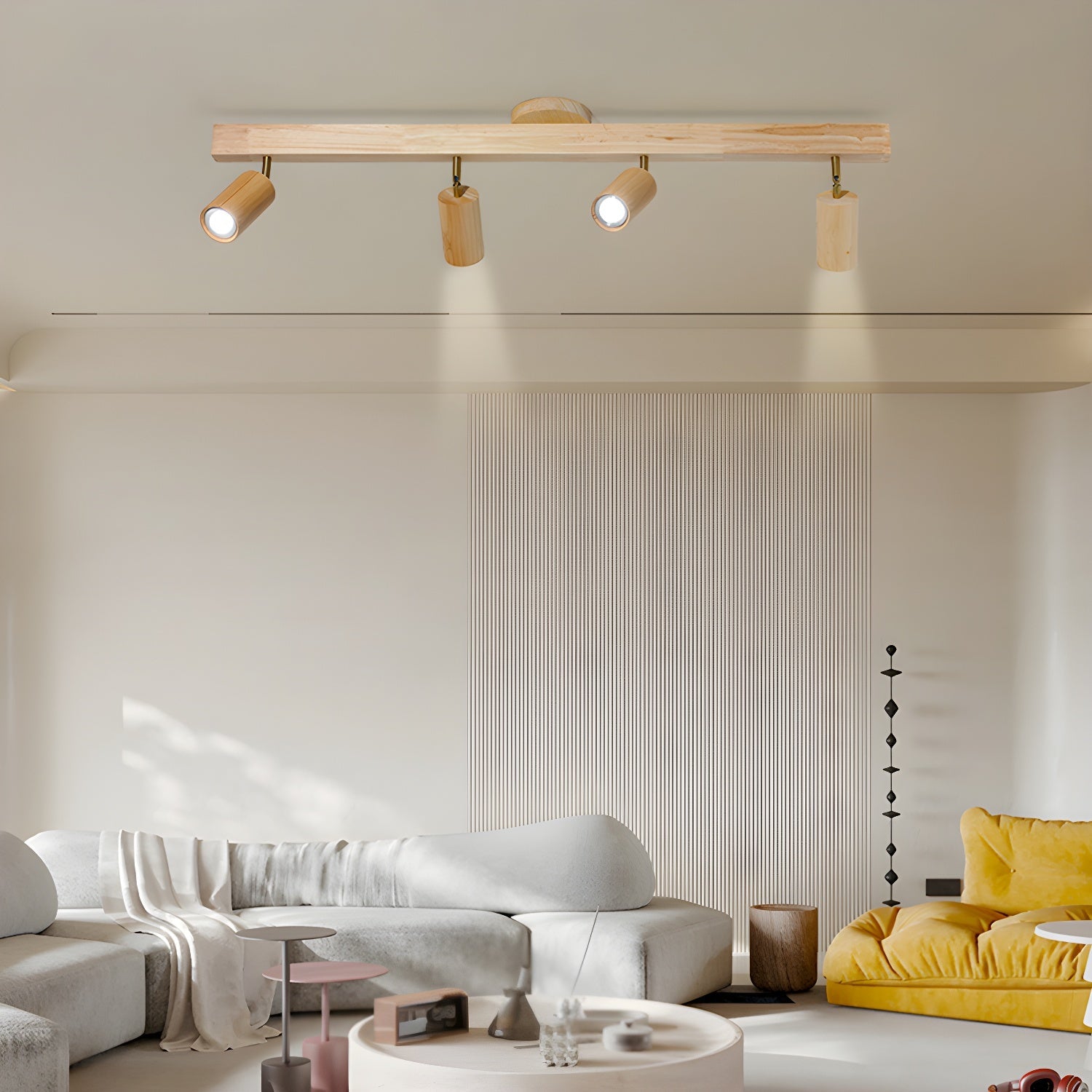 Plafonnier moderne Paddy en bois Noyer