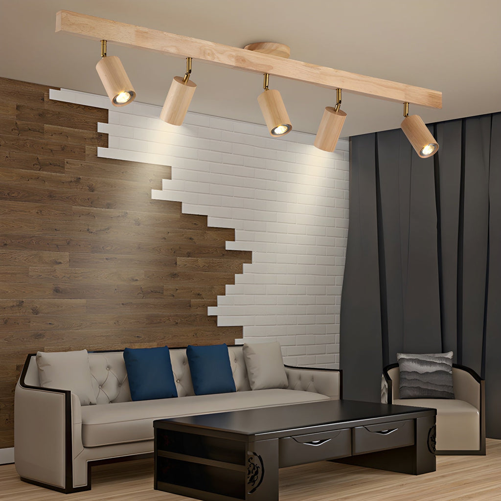 Plafonnier moderne Paddy en bois Noyer