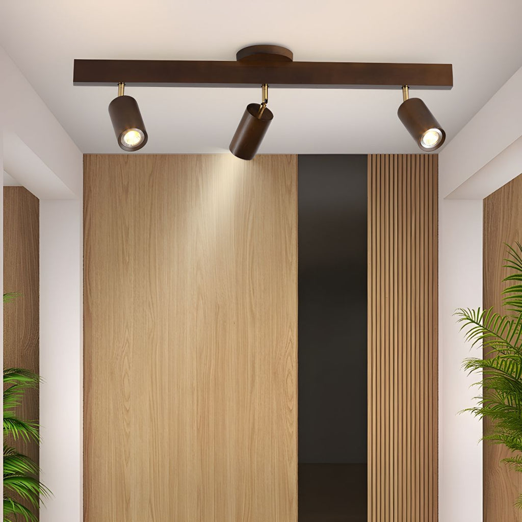 Plafonnier moderne Paddy en bois Noyer