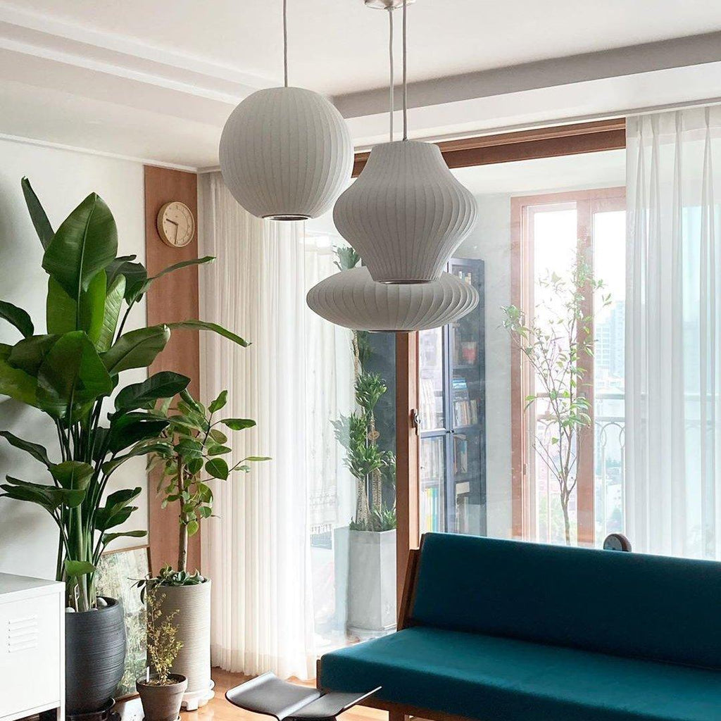 Suspension moderne Charlton en soie Blanc