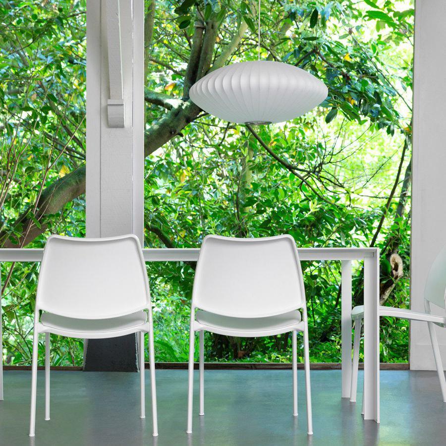 Suspension moderne Charlton en soie Blanc
