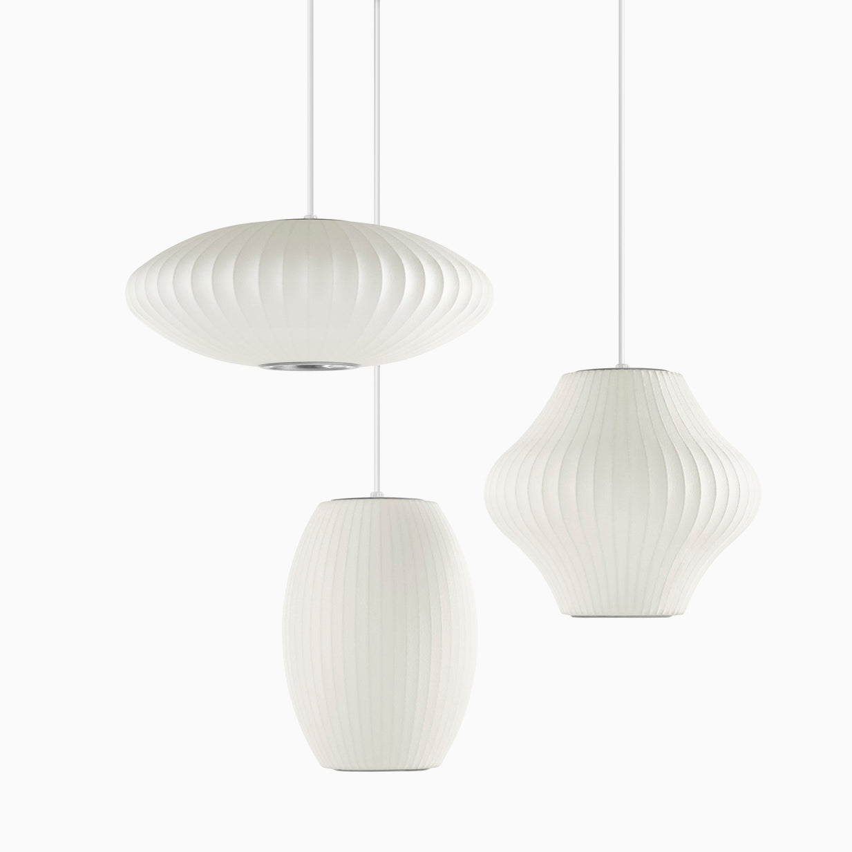 Suspension moderne Charlton en soie Blanc
