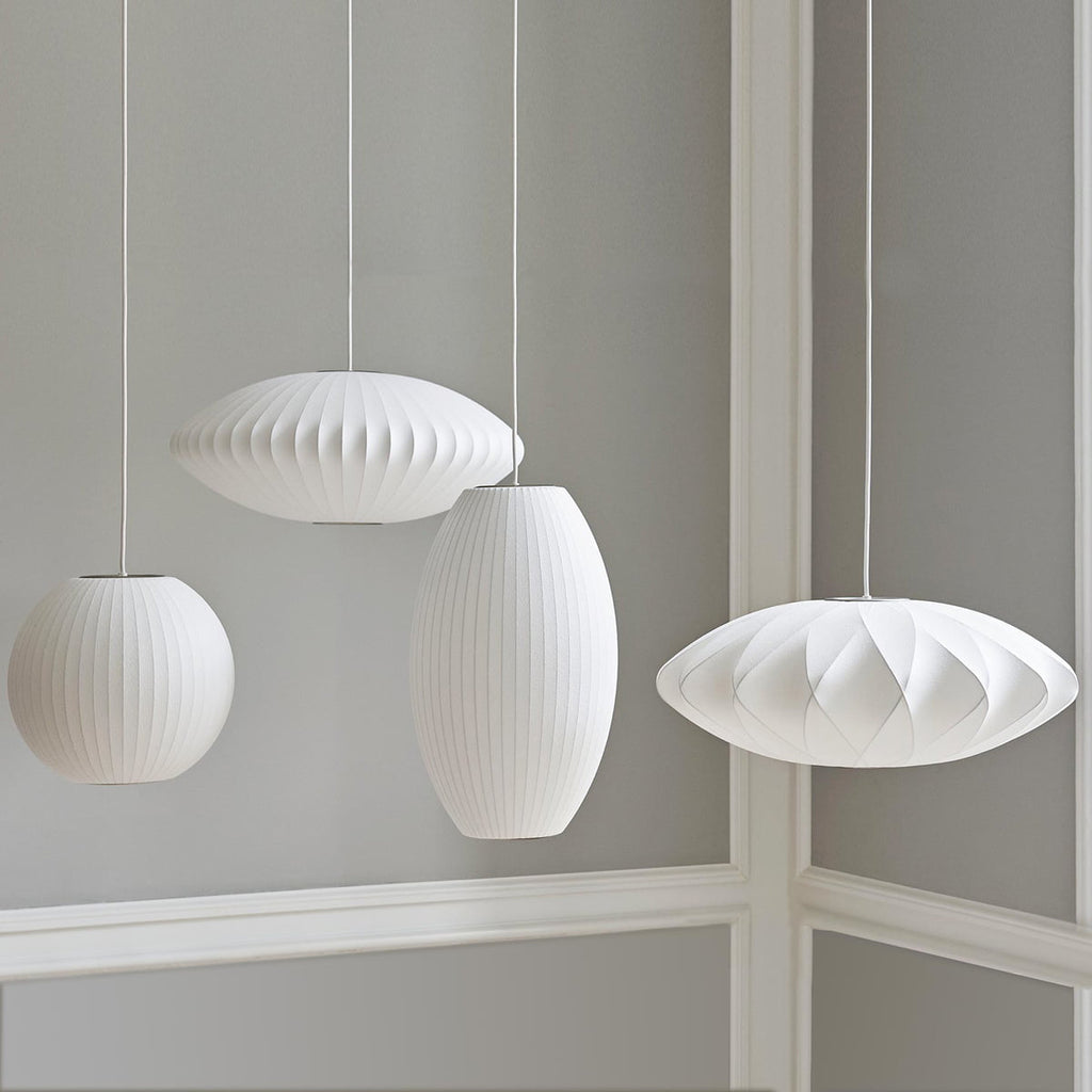Suspension moderne Charlton en soie Blanc