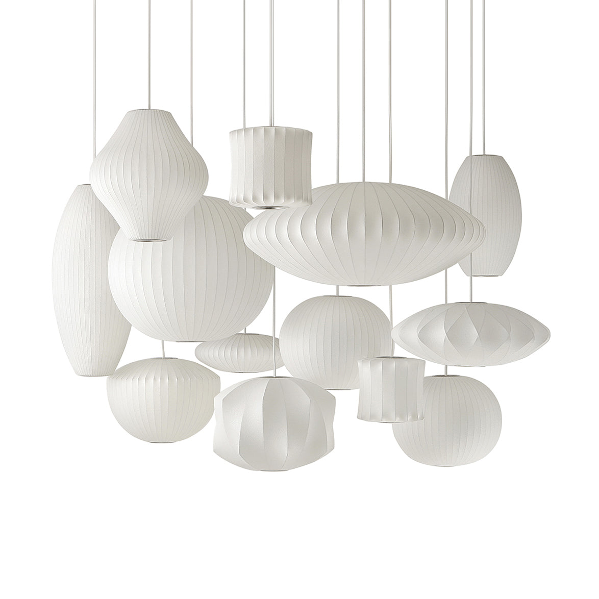 Suspension moderne Charlton en soie Blanc