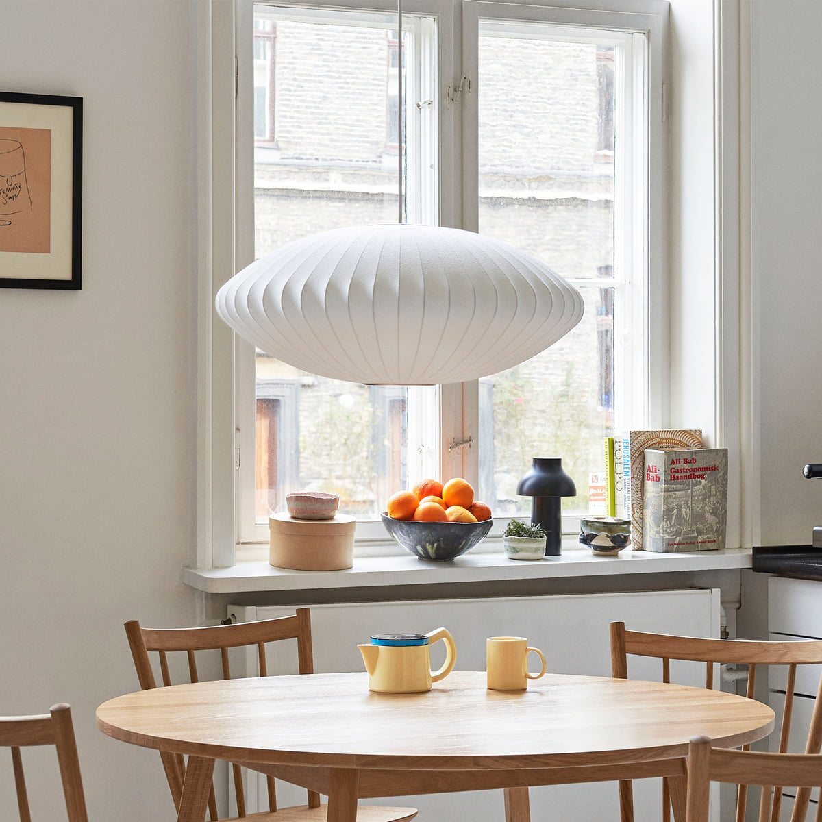 Suspension moderne Charlton en soie Blanc