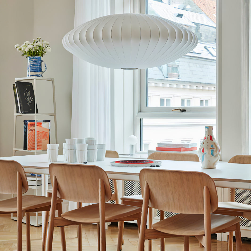 Suspension moderne Charlton en soie Blanc